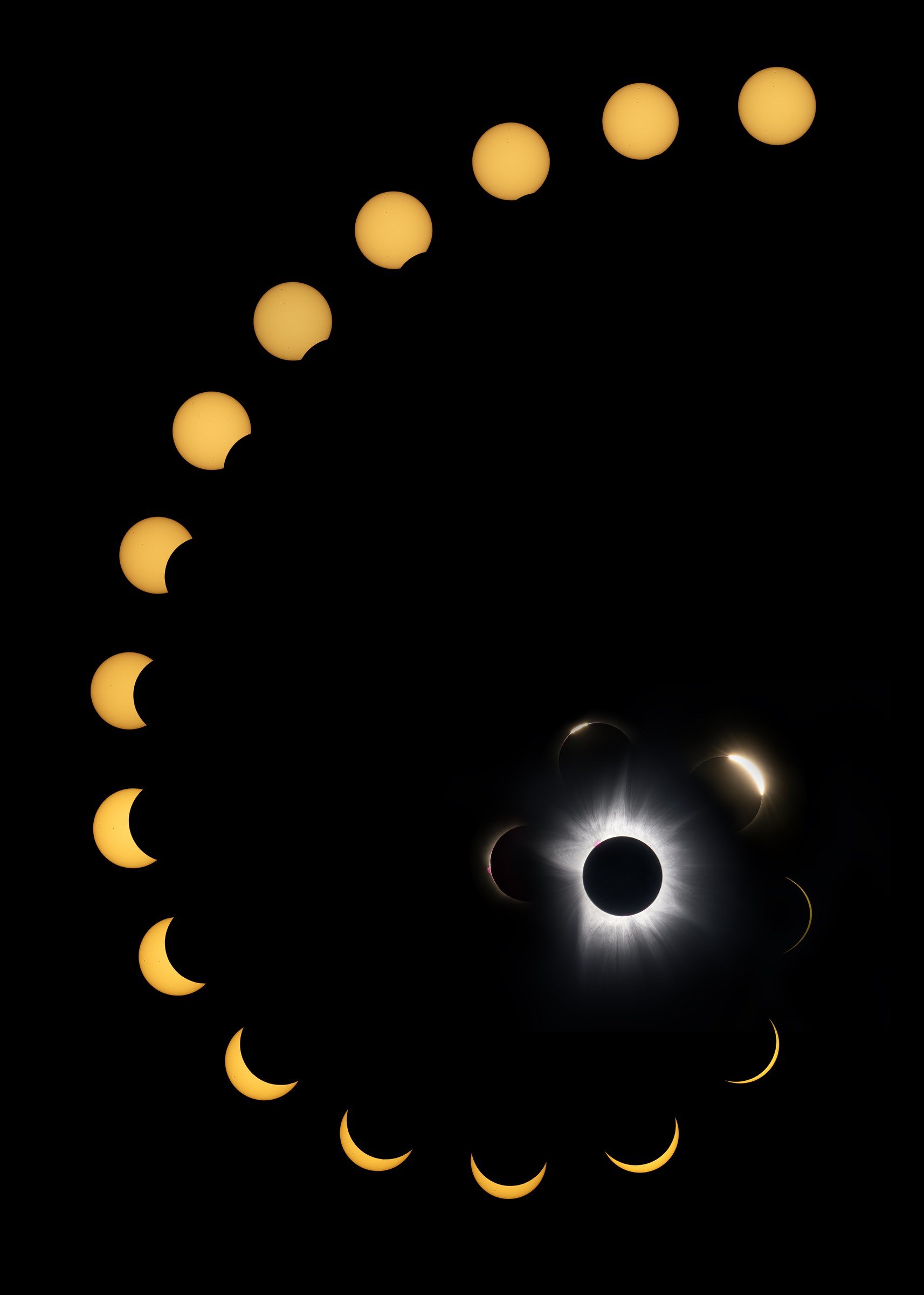 Eclipse solar con aureola dorada. Fotografía de Montse González.